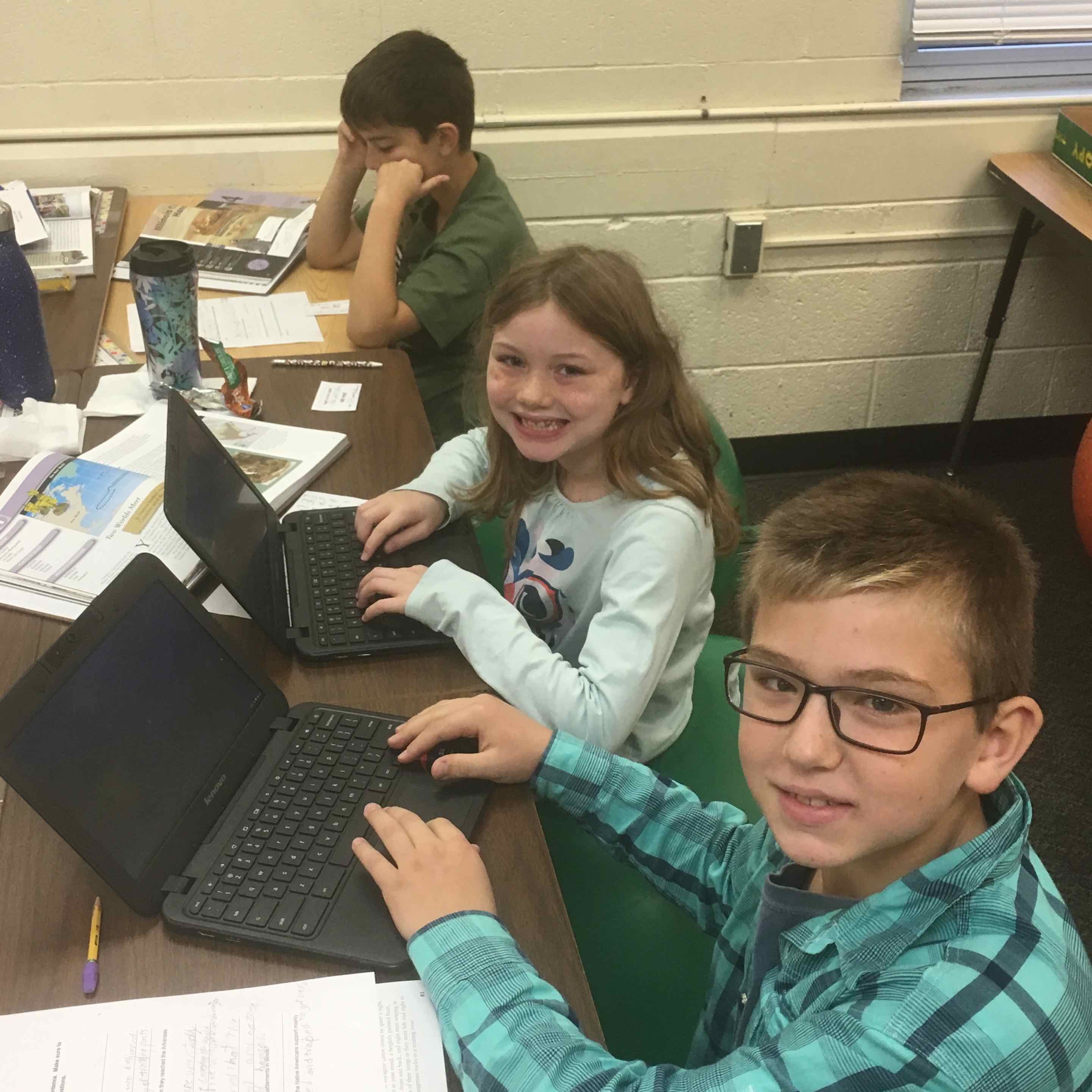 Students using laptops